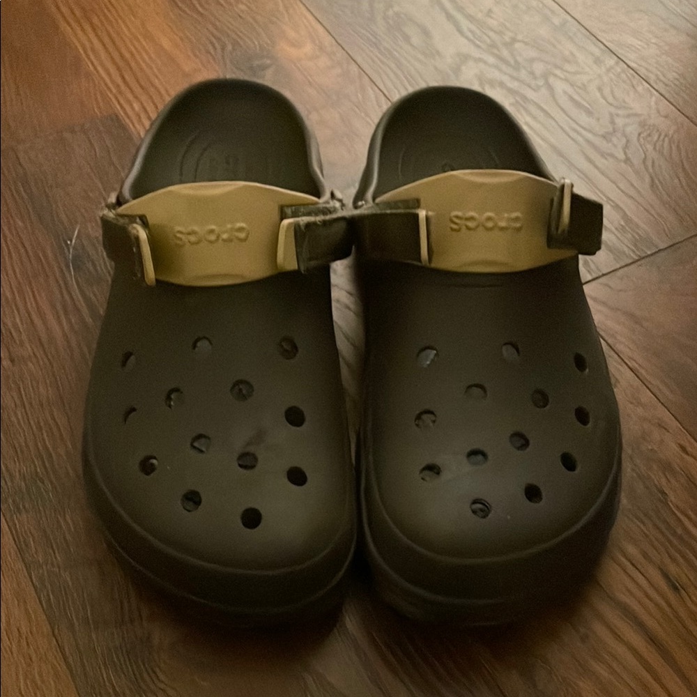 CROCS Black Slippers with Roomy Toe Box and Heel Strap